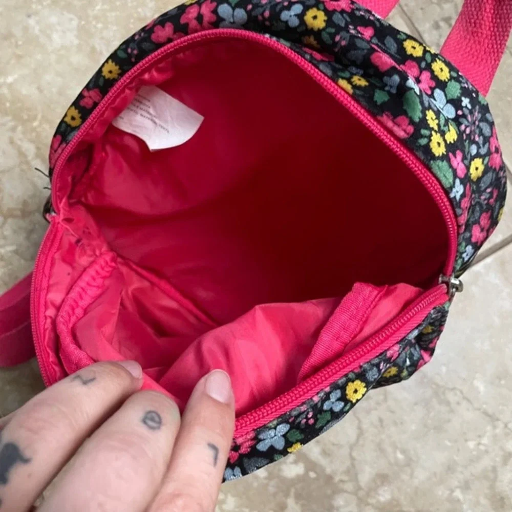 Floral‎ Mini Backpack Small Kids Backpack Colorful Pink Accent School Bag